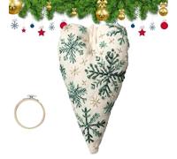Genérico Gloryboom Christmas Ornament Embroidery Kit, DIY Heart Shaped Hand Embroidered Christmas Ornament/Ornament Kits, Beginner Friendly Cross Stitch Craft Set with Needles Thread (CC)