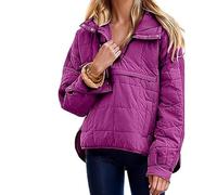 Genérico Gloryboom Jacket, Gloryboom Women's Oversized Hooded Puffer Jacket, Lightweight Warm Pullover Fall Winter Coat Tops Outwear (Purple,S)