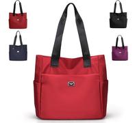 Genérico Gloryboom Shoulder Bag, Large Capacity Water Repellent Multi Pocket Nylon Shoulder Bag, for Women (, Rose Red)