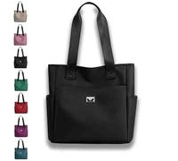 Genérico Gloryboom Shoulder Bag, Large Capacity Water Repellent Multi Pocket Nylon Shoulder Bag Simple with Zipper (Black)