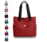 Genérico Gloryboom Shoulder Bag, Large Capacity Water Repellent Multi Pocket Nylon Shoulder Bag Simple with Zipper (Red)