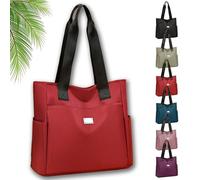 Genérico Gloryboom Shoulder Bag,Large Capacity Water Repellent Multi Pocket Nylon Shoulder Bag,Simple and Versatile (Red)