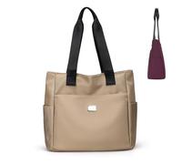 Genérico Gloryboom Shoulder Bag, Large Capacity Water Repellent Multi Pocket Simple and Versatile, for Women (Khaki)