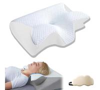 Genérico Glovoro Orthopedic Pillow, Glovoro Memory Foam Orthopedic Dream Deep Pillows, Ergonomic Support Groove Foam Pillows for Side Sleepers (White)