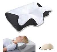 Genérico Glovoro Orthopedic Pillow, Glovoro Memory Foam Orthopedic Dream Deep Pillows, Ergonomic Support Groove Foam Pillows for Side Sleepers (Black)