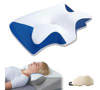 Genérico Glovoro Orthopedic Pillow, Glovoro Memory Foam Orthopedic Dream Deep Pillows, Ergonomic Support Groove Foam Pillows for Side Sleepers (Blue)