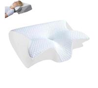 Genérico Glovoro Orthopedic Pillow with Pillowcase, Memory Foam Ergonomic Side Sleeper Pillow for Neck Support, Slow Rebound Memory Foam for Side, Back, Stomach Sleepers (White)