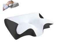 Genérico Glovoro Orthopedic Pillow with Pillowcase, Memory Foam Ergonomic Side Sleeper Pillow for Neck Support, Slow Rebound Memory Foam for Side, Back, Stomach Sleepers (Black)