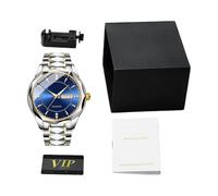 Genérico Glow Classic Men Watch, Stainless Steel Wristwatch, Fashionable Travel Watch, Business Dress Watches, 1.65x10.23 Inches, Allows for Easy Time Reading in Low Light Conditions