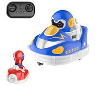 Genérico Glow Crashers RC Bumper Cars, Glow Crashers Bumper Cars, Rechargeable Toy Car with LED Lights and Music (Blue)
