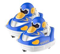 Genérico Glow Crashers RC Bumper Cars, Rechargeable Bumper Cars, with LED Lights and Music (Blue*2pcs)