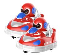 Genérico Glow Crashers RC Bumper Cars, Rechargeable Bumper Cars, with LED Lights and Music (Red*2pcs)
