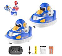 Genérico Glow Crashers RC Bumper Cars, with LED Lights and Music, RC Bumper Car Toys, Rechargeable Bumper Cars, Battle Set for 2 Players (Blue*2)