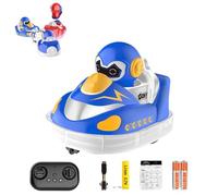 Genérico Glow Crashers RC Bumper Cars, with LED Lights and Music, RC Bumper Car Toys, Rechargeable Bumper Cars, Battle Set for 2 Players (Blue)