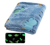 Genérico Glow in Dark Blanket, Flannel Cute Dinosaur Soft Blankets for Kids Double-Sided Design, All Seasons Couch Throw Blanket Bed, Sofa, 39.4x59 Inches