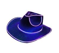 Genérico Glow in The Dark Cowboy Hat - Cowgirl Hat Light up Hats,LED- Glow in The Dark, Party Cowboy-Hats Battery Operated, Disco Western Costume Accessories