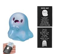 Genérico Glow In The Dark Ghost Halloween - Cute Luminous Statue with Box