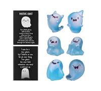 Genérico Glow In The Dark Ghost Halloween - Cute Luminous Statue with Box
