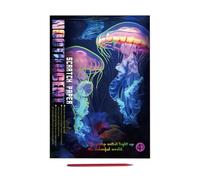 Genérico Glow in the Dark Scratch Painting Set - 4X Engraving Scratchboard with Pen | Whale Butterfly Marine Life Bird Patterns, 21x28.5cm Paper, 150g Arts and Crafts Cards for Kids Boys Girls