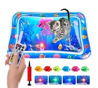 Genérico Glow Pad for Cats, Lighted Water Mat for Cats, 24in Multi-Color Glowing Cat Water Mat with Fish, Libiyi GlowPad, Thickened Ocean Breeze Splashland (Blue)