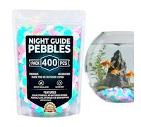 Generico Glowing Garden Stones, Solar Powered Pebbles, 400pcs Colorful Decorative Glow Rocks, Weather Resistant Outdoor Landscaping Accent Lights, for Fish Tank Aquarium Pond