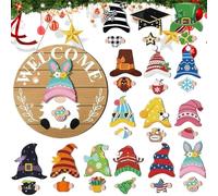 Genérico GNOME Sign - Interchangeable Design with Magnet Pieces | Changeable GNOME Welcome Sign for Home, Porch, Yard, Wallor Home Entrance Decorations, 11.81x11.81x0.2in