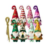 Genérico Gnomes Ornaments - 8 Piece Seasonal Figures, Pendant Decorations Ornamentation, Vivid Hand Painted Finish, Easy Attachment, Solid Wooden Component, Perfect for Indoor Embellishment
