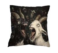 Genérico Goat Pillow Cover | 17.7In Hilarious Crazy Animal Cushion Short Plush, Scream Goats Decorative Cover | Home Dorm Office Apartment Bedroom Living Room Bed