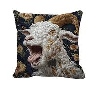 Generico Goat Plush Pillow Cover - 18x18 Inch | Farm Animal Decorative Pillowcase, Soft Plush Accent Cover For Farm Lovers, Rural Lifestyle Enthusiasts, Home, Living Room, Bedroom, Patio, Car
