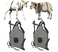 Genérico Goats Skirt Apron, Anti Breeding Apron for Sheep & Goats, Adjustable Livestock Mating Control Skirt, Animal Supplies with Straps, Farm Ranch Using (2 Pcs Black)