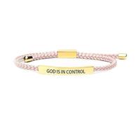 Genérico God Is in Control Bracelet, God Is in Control Tube Bracelet, Inspirational Bracelets for Women Men Birthday Festival Gifts (Pink-Gold)