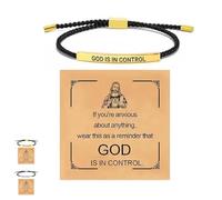 Genérico God Is in Control Bracelet, God Is in Control Tube Bracelet, Inspirational Bracelets for Women Men Birthday Festival Gifts (Black-Gold a)
