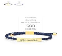 Genérico God Is in Control Bracelet, God Is in Control Tube Bracelet, Inspirational Bracelets for Women Men Birthday Festival Gifts (Blue-Gold)