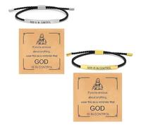 Genérico God Is in Control Bracelet, God Is in Control Tube Bracelet, Inspirational Bracelets for Women Men Birthday Festival Gifts (Black(Silver+Gold) a)