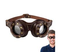Generico Goggles Steampunk - Adjustable PU Retro Fashion Cosplay Goggles 17x4x2.5cm | Vintage Steampunk Sunglasses for Halloween Disfraz, Anime, Parties and Conventions