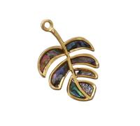 Genérico Gold Abalone Shell Leaf Pendant - Autumn Leaf Necklace Charm for DIY Jewelry Making, Fall Fashion Accessory
