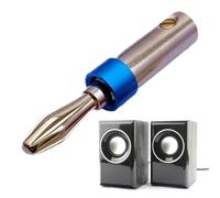 Generico Gold Banana Plugs, Speaker Wire Connector Set, 10g Size with Secure Fit Design, Copper Core Material, Audio Connector with Stable Transmission, Speaker Plugs for Home Audio