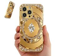 Genérico Gold Compass Pattern Hard Case for iPhone, Ultra-Thin Drop-Proof and Shockproof Phone Case, Luxurious Full-Coverage Design, for iPhone 17/16/15/14/13/12 Pro MAX (For13)