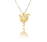 Genérico Gold Plated Animal Rooster Chicken Pendant Necklace Jewelry Novelty Vintage Jewelry for Men and Women