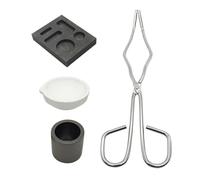 Generico Gold Smelting Kit | 4 Pieces Heat Resistant Reusable Making,Graphite Molds for Casting Metal,for Beginner Craftsmen Earring Ring Necklace Bracelet Forming Repair