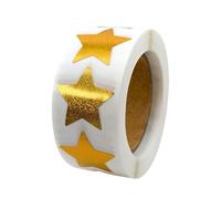 Genérico Gold Star Stickers - 500 Count Self-Adhesive Glitter Roll, Teacher Reward Stickers for Classroom, Shiny Star Decals | for School Students Kids Stationery Cup Book Decoration