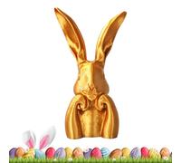Genérico Golden Bunny Figurine - 3D Printed Collectible | Rabbit Statue | Easter Home Decor | For Bedroom Living Room Hallway Desk Shelf Table Bookshelf Decorative Gift