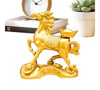 Genérico Golden Horse Statue - Figurine for Prosperity | Resin Crafted with Elegant Finish, Symbolic Chinese Ornament, Office Desk Decoration, Entryway Accent, Living Room Display, Wealth Attraction