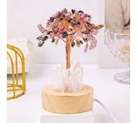 Genérico Golden Lamp of Wealth - Citrine Tree, Crystal Tree Night Light, USB Plug Night Light with Wooden Base, Wealth Lamp Crystal, for Office, Living Room, Bedroom, Home Decor (Colorful)