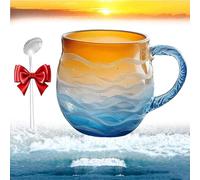Genérico Golden Tide Mug, Sea Glass Mug, 12oz Sea Glass Wave Mugs, Ocean Wave Mugs, Unique Waves Shape Design For Tea Wine Ice Drink, For Ocean Lovers (1PC)