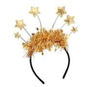Generico Goldenes Quasten-Sequins-Haarreifen Stirnband | Funkelnde Stern- | Festliches Party- & Neujahrs-Accessoire für Frauen, Mädchen & Erwachsene | Weihnachten, Geburtstage, Fotoshootings