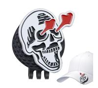 Genérico Golf Ball Marker, Funny Golf Balls Markers, 1.18x1.07 Inches Durable Metal Clip, Creative Skull Design, Fun Golfing Accessories for Golfer, Women and Birthday Idea