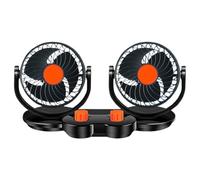 Genérico Golf Cart Fan, 12V/24V Double-Head Truck Fan, Adjustable Automotive Cooling Device with Speed, Auxiliary Ventilation Parts for Boat, Camping, ATV, Dashboard, RV, Marine, Semi, Van