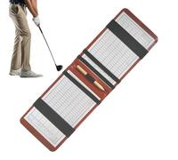 Generico Golf Marcador | Campo de Cuero PU Cuaderno Golf | Distancias,para Entrenamiento Práctica Conducción Rango Casa Jardín Club Competición Simulación