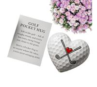 Genérico Golf Pocket Huğ - Heart Golf Pocket Huğ | Heart-Shaped GolfBall with Crossed Clubs | Motivational Gift | Resin and Paper Craft | Tangible HugCard | Golfs Lover Souvenir 8x8cm
